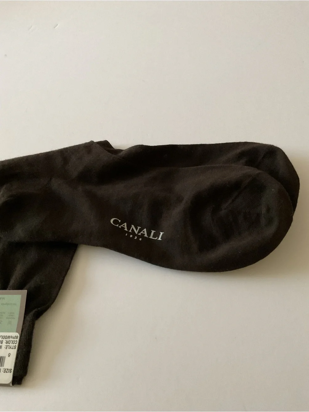 CANALI MENS WOOL SOCKS MID CALF BROWN SIZE MEDIUM NWT